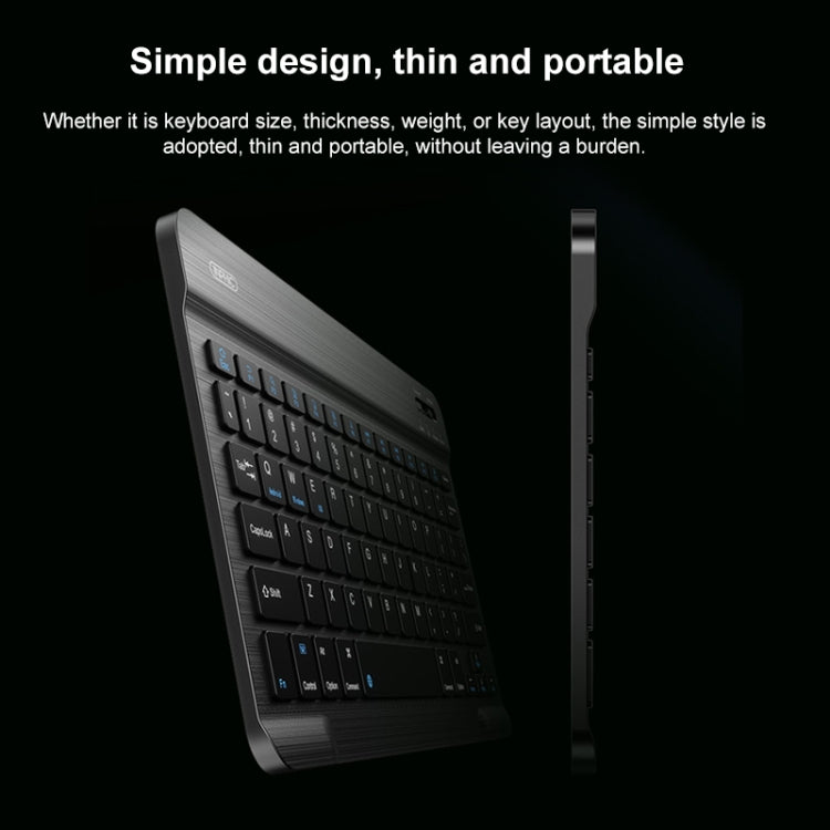 Compact black wireless mini Bluetooth keyboard, slim portable design