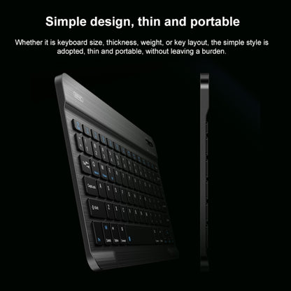 Compact black wireless mini Bluetooth keyboard, slim portable design