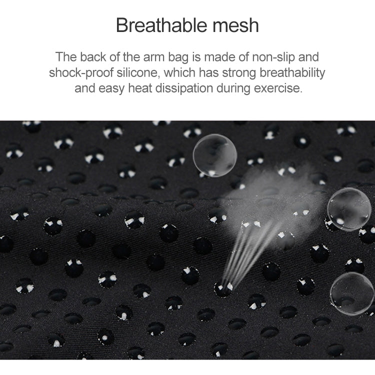 Black reflective arm bag pouch with water-splash fabric texture and textured panel