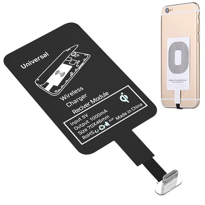 Wireless charging receiver patch with cable connector for smartphone back