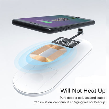 Wireless charging receiver patch on phone for wireless charging with fast charging icon