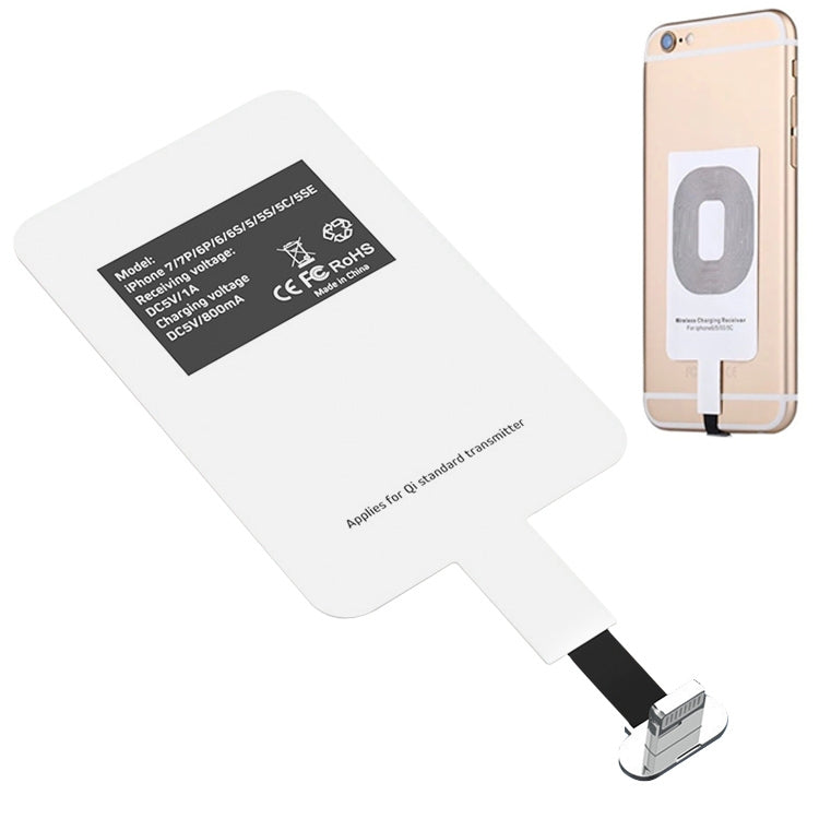 Wireless charging receiver patch with back label and cable connector for smartphone