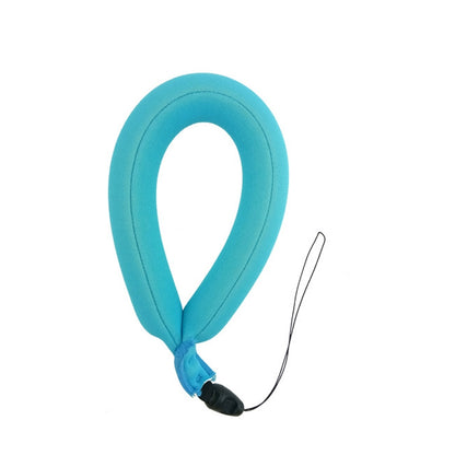 Blue floating buoyancy wristband with tether cord and sponge loop