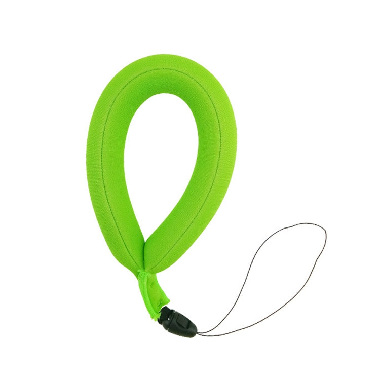 Green floating buoyancy wristband with tether cord and sponge loop