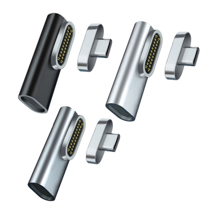 20-pin magnetic USB-C elbow adapters set in black and silver with 20-pin connectors