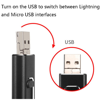 Black USB OTG flash drive adapter with USB plug and port switch