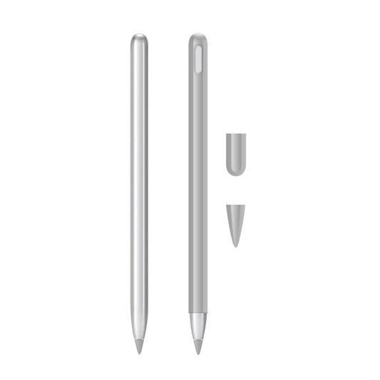 Gray silicone stylus protective cover set with two-color cap tips
