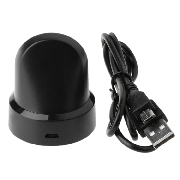 Black wireless charging dock stand with micro-USB cable and charging cradle
