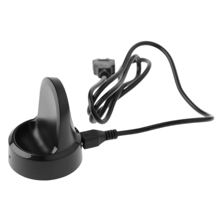 Black charging dock holder with micro-USB cable and cradle for smart watches
