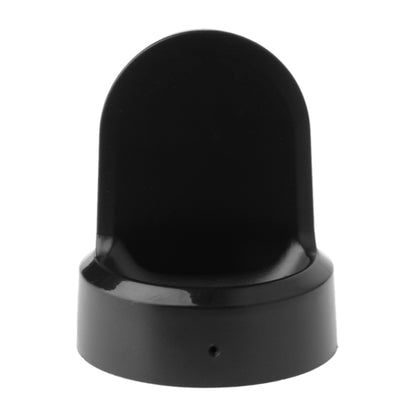 Black wireless charging dock base with raised cradle top and small side port