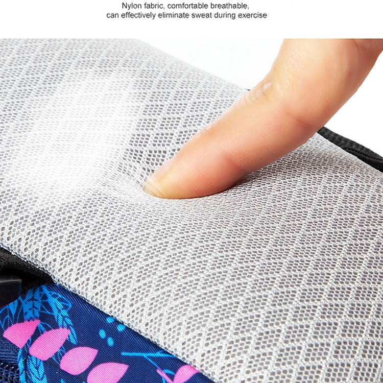 Sports phone arm bag with breathable mesh panel and elastic strap