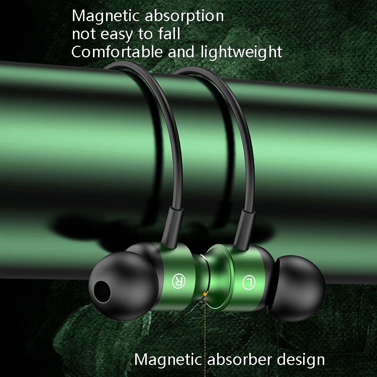 Green metal in-ear USB-C earphones with braided cable and compact earbuds