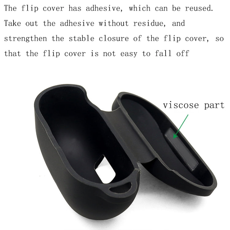 Black silicone anti-lost case with adhesive reusable closure and viscose part.