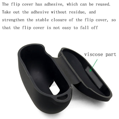 Black silicone anti-lost case with adhesive reusable closure and viscose part.