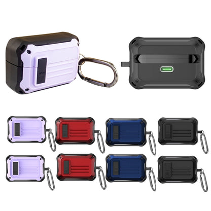 Assorted-color earbud storage cases with carabiner clips, multiple angles