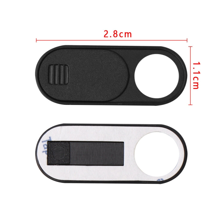 Front camera privacy cover pair, black oval with round lens opening