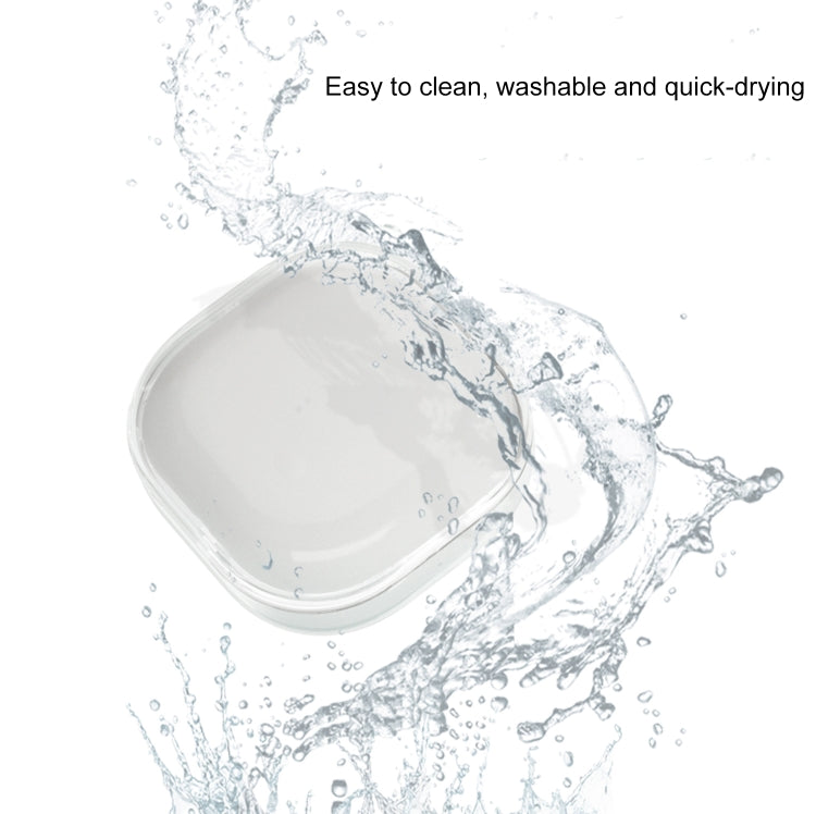 Glitter transparent TPU earbud case with water splash around the open case
