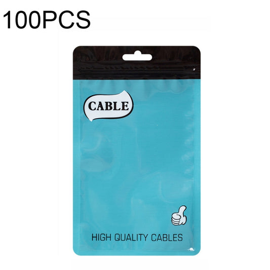 Thick plastic ziplock cable storage pouch, blue