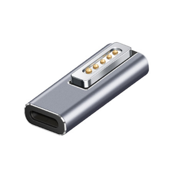 Type-C to Magsafe adapter, silver metal body with gold pin connector