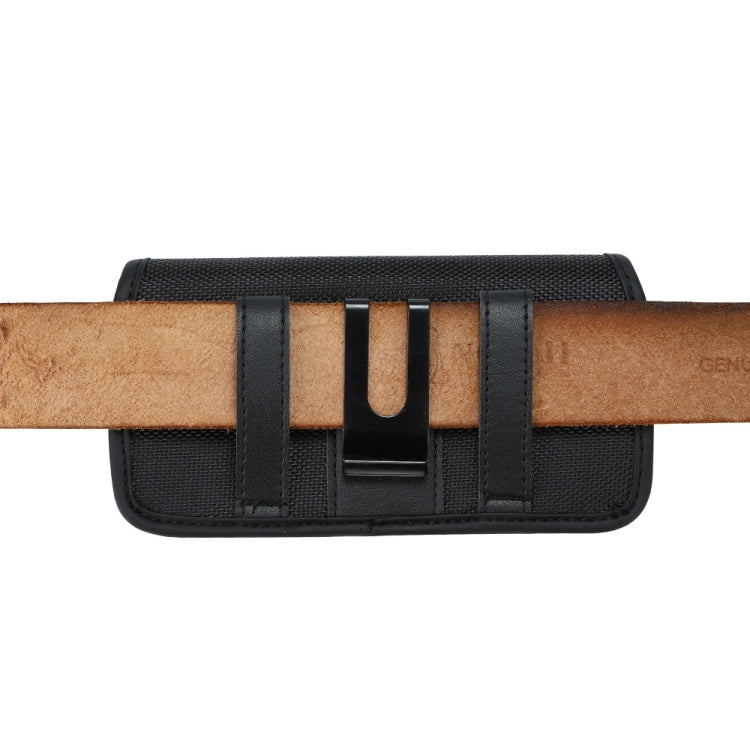 Black phone case with adjustable belt strap and belt clip on the back side