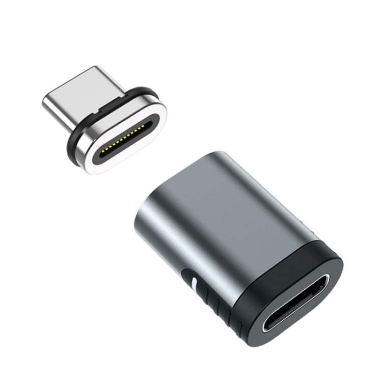 Magnetic USB-C adapter, silver body with Type-C connector and gold pin contacts