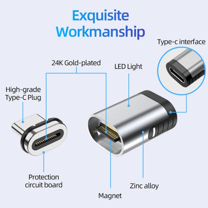 USB-C magnetic adapter with gold-plated contacts and built-in LED indicator