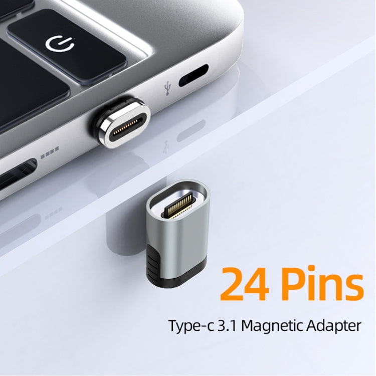Type-C 3.1 magnetic adapter, silver plug with 24-pin internal contact design