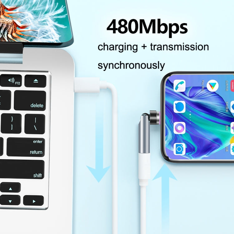 Magnetic charging cable transmitting between a phone and laptop