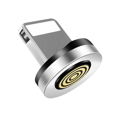 Silver magnetic charging head with black ring and gold coil detail
