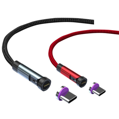 CC57 rotary magnetic fast charging data cable, red and black braided with Type-C/USB-C ends