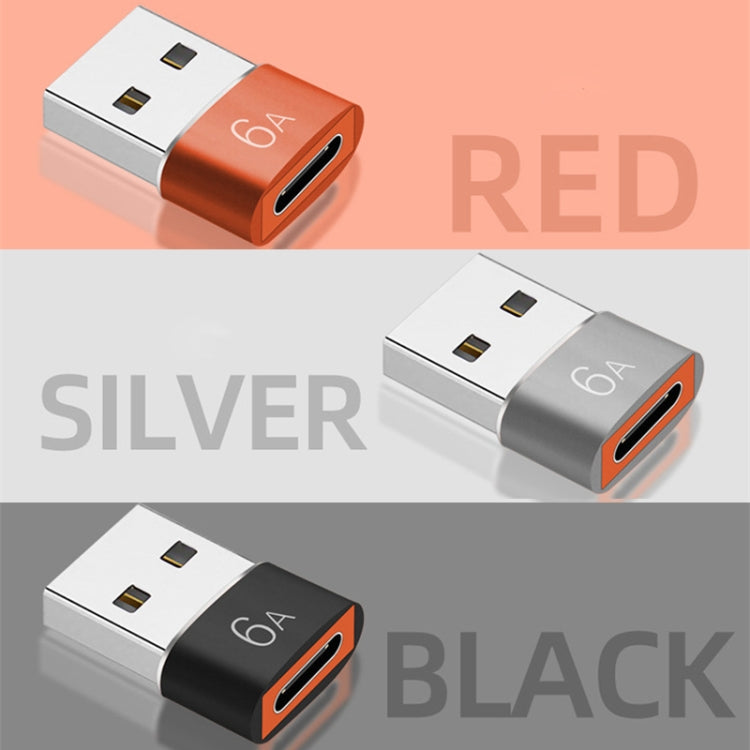 Type-C to USB 3.0 adapter set in red, silver, and black, 6A output