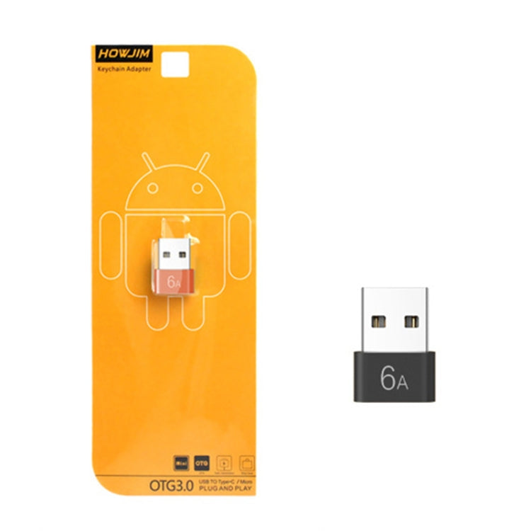 HOWJIM OTG packaging with Type-C to USB adapter, 6A output, USB plug