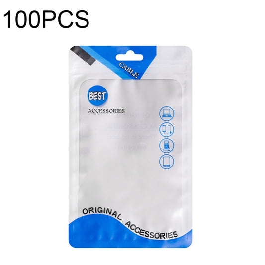 Blue matte accessories sealing pouch for cable storage, hanging hole, 11x18 cm