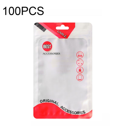 Red matte accessories sealing pouch for cable storage, hanging hole, 11x18 cm