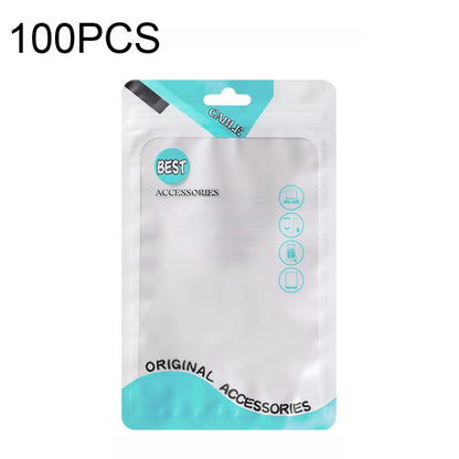 Green matte accessories sealing pouch for cable storage, hanging hole, 11x18 cm