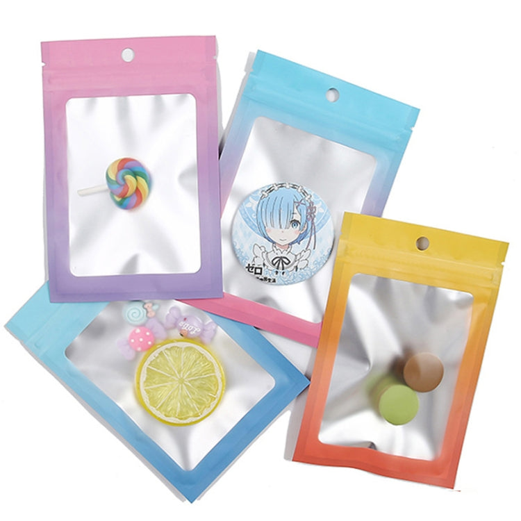 Gradient aluminum foil ziplock jewelry bags, assorted colors, seal holes.