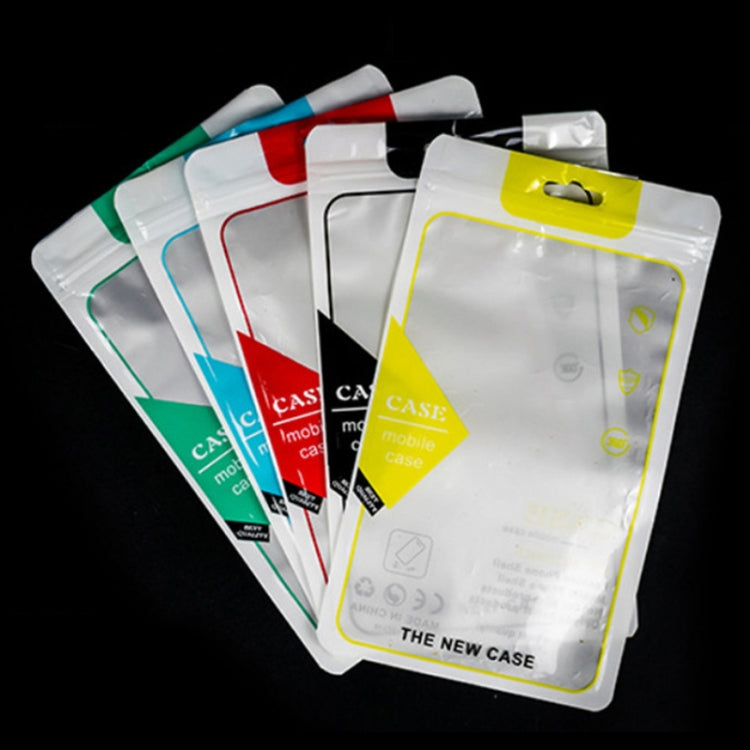 Set of translucent self-sealing phone case packaging bags with different colored borders