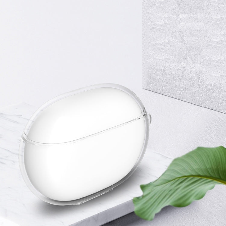 Clear TPU earbud case cover with strap loop, snug protective fit
