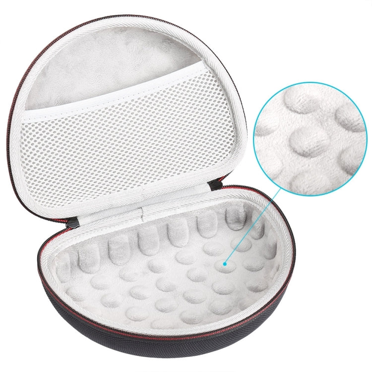 Open headphone case with white padded insert and molded earcup slots