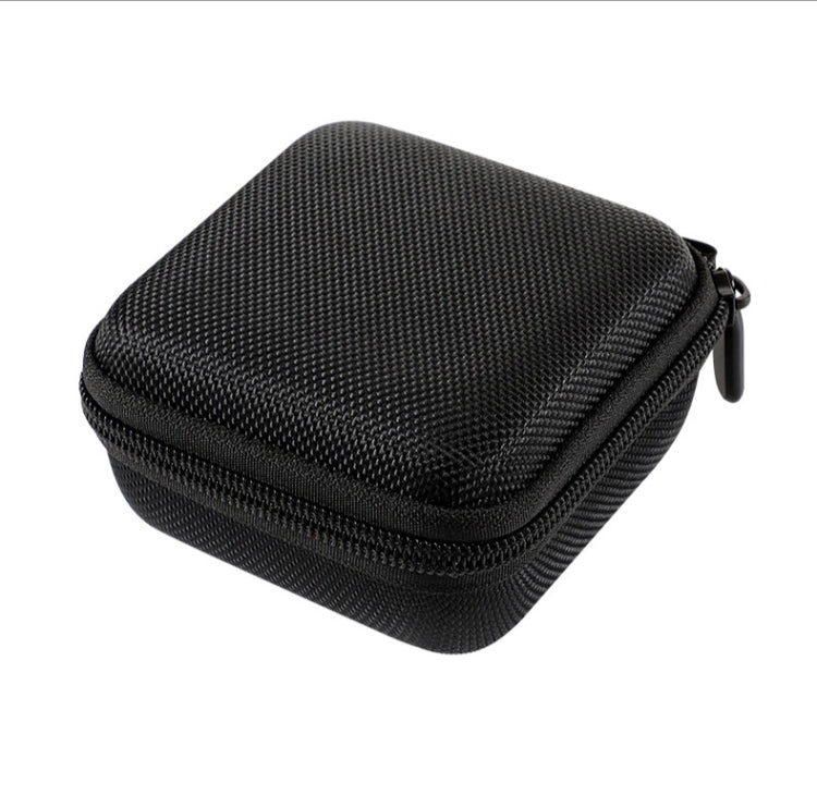 Black hard-shell protective case bag with textured surface and side zipper