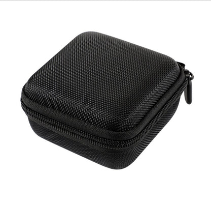 Black hard-shell protective case bag with textured surface and side zipper