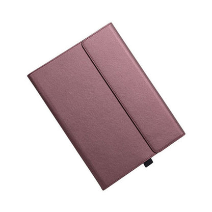 Protective tablet case holder, rose pink faux leather folio with front fold-over cover