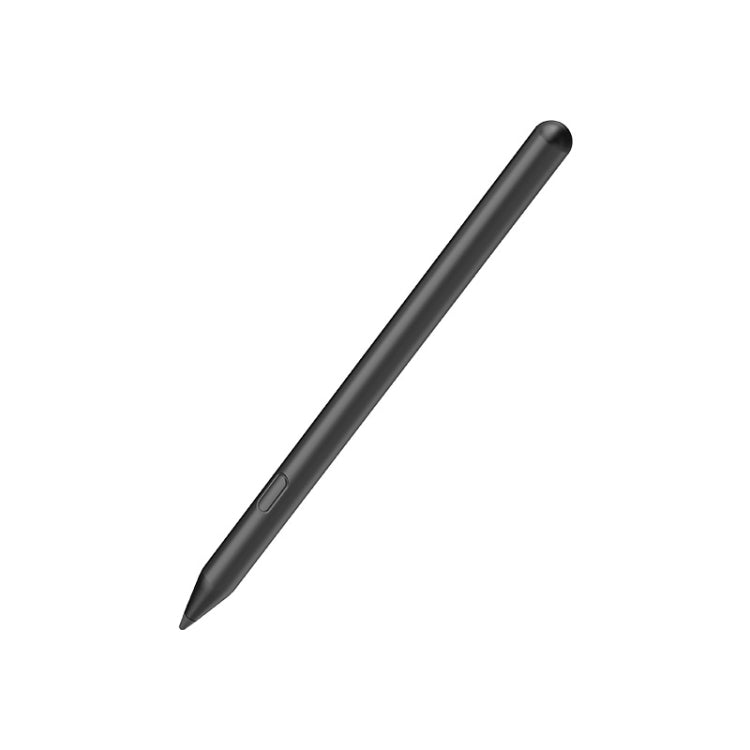 Black stylus pen with side button and pointed tip