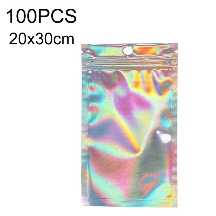 Holographic self-sealing packaging bag, 20x30cm, with hanging hole