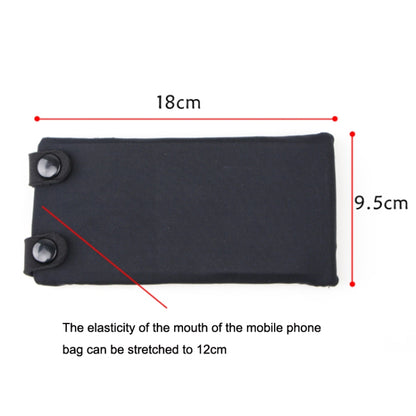 Black elastic phone armband with snap buttons and stretchable opening