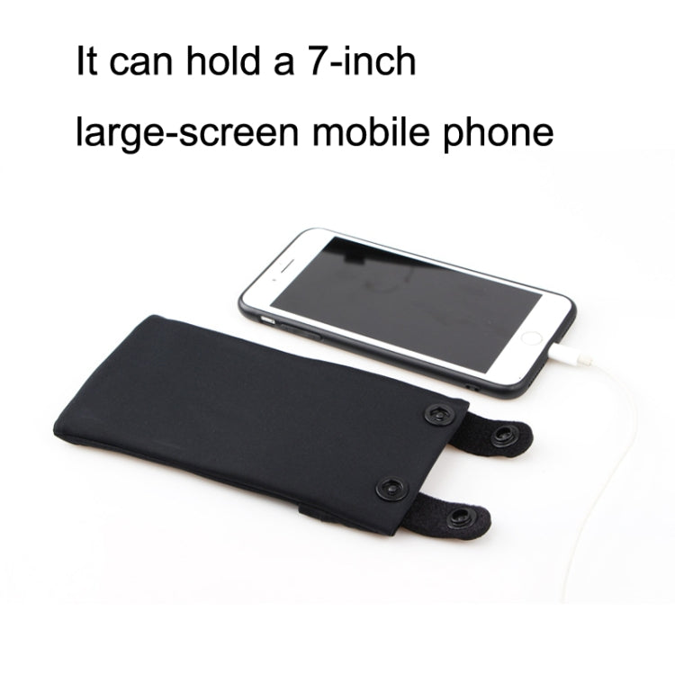 Black 7-inch phone arm pouch with Velcro straps and cable opening