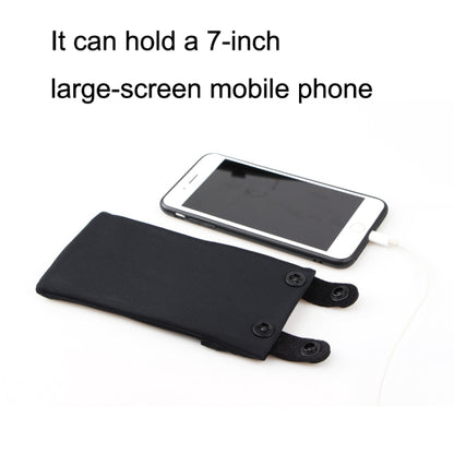 Black 7-inch phone arm pouch with Velcro straps and cable opening