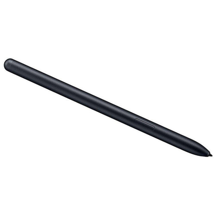Black electromagnetic stylus pen with tapered tip and side button