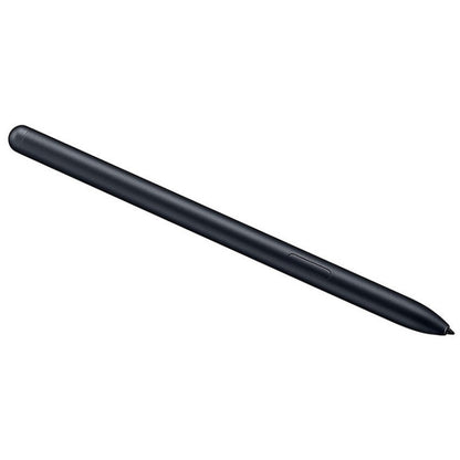 Black electromagnetic stylus pen with tapered tip and side button