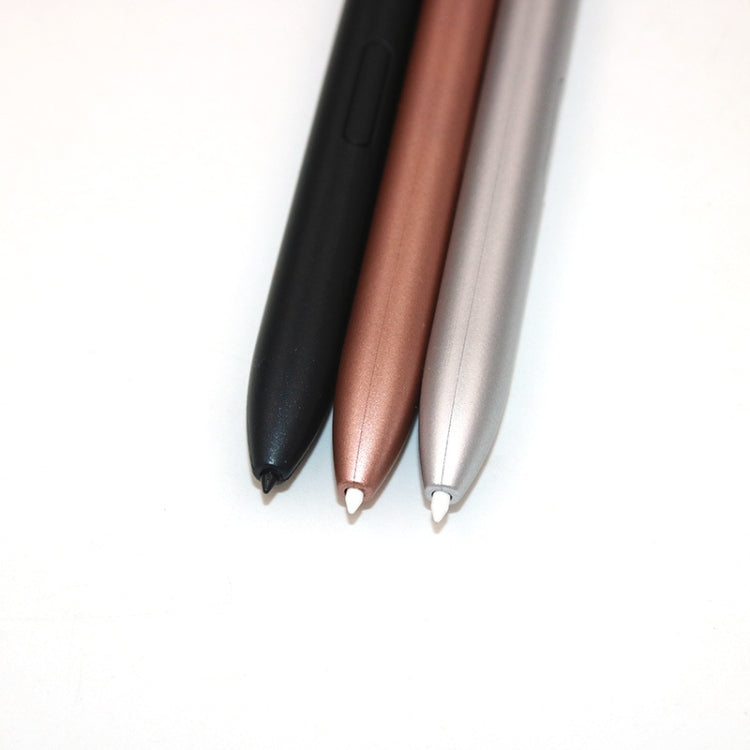 Tapered tips of electromagnetic stylus pens in black, brown, silver, and pink tones